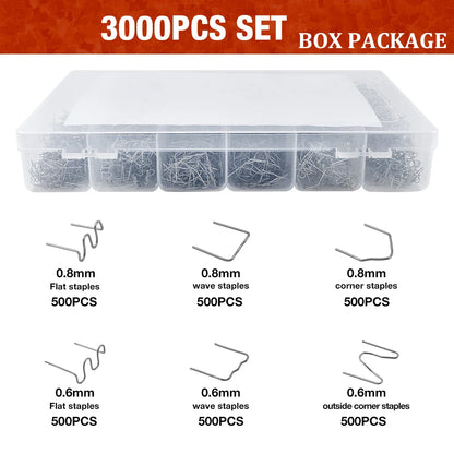 Stainless Steel Hot Staples for Plastic Repair Gun - 0.6mm & 0.8mm Welding Staples Kit