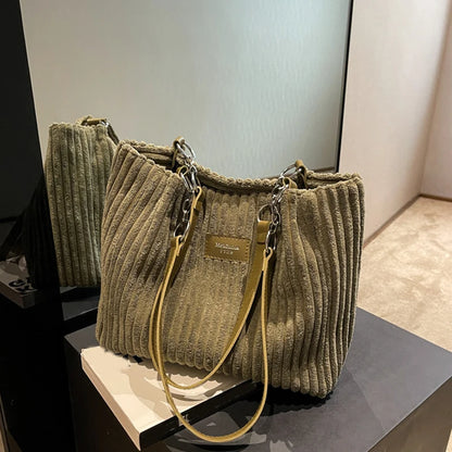 Luxury Casual Corduroy Tote