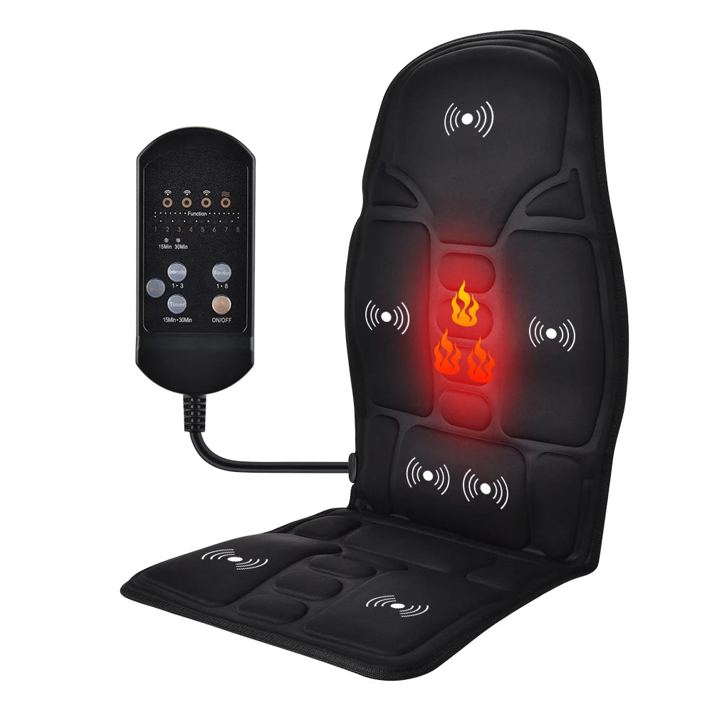 Electric Full-Body Vibrating Massage Chair Cushion with Soothing Heat Therapy - 24
