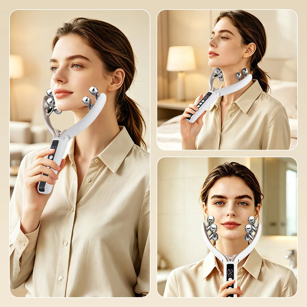 Electric Facial Roller Massager – 8-Ball Deep Tissue Skin Contour Beauty Tool - 12