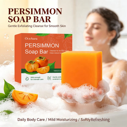 Natural Persimmon Soap Bar for Body Odor Control & Deep Exfoliating Skin Care