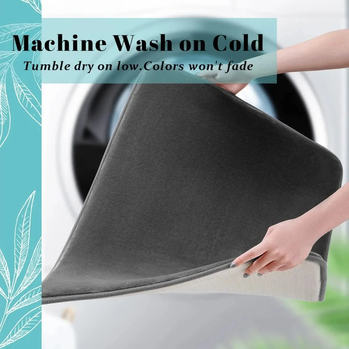 Non-Slip Absorbent Coral Velvet Memory Foam Bath Mat - 4