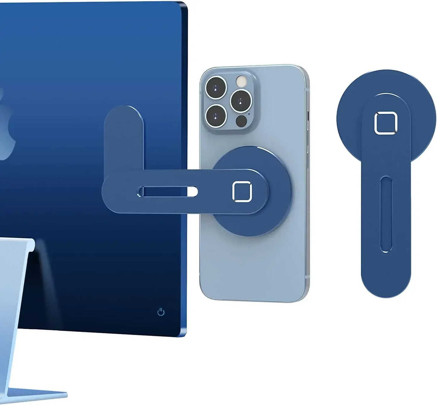 Magnetic Laptop Phone Holder - Slim Aluminum Side Mount for Dual Screen