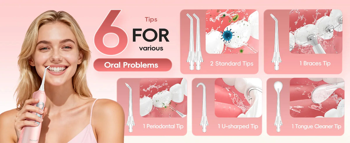 Portable Rechargeable Cordless Water Flosser for Teeth Deep Cleaning