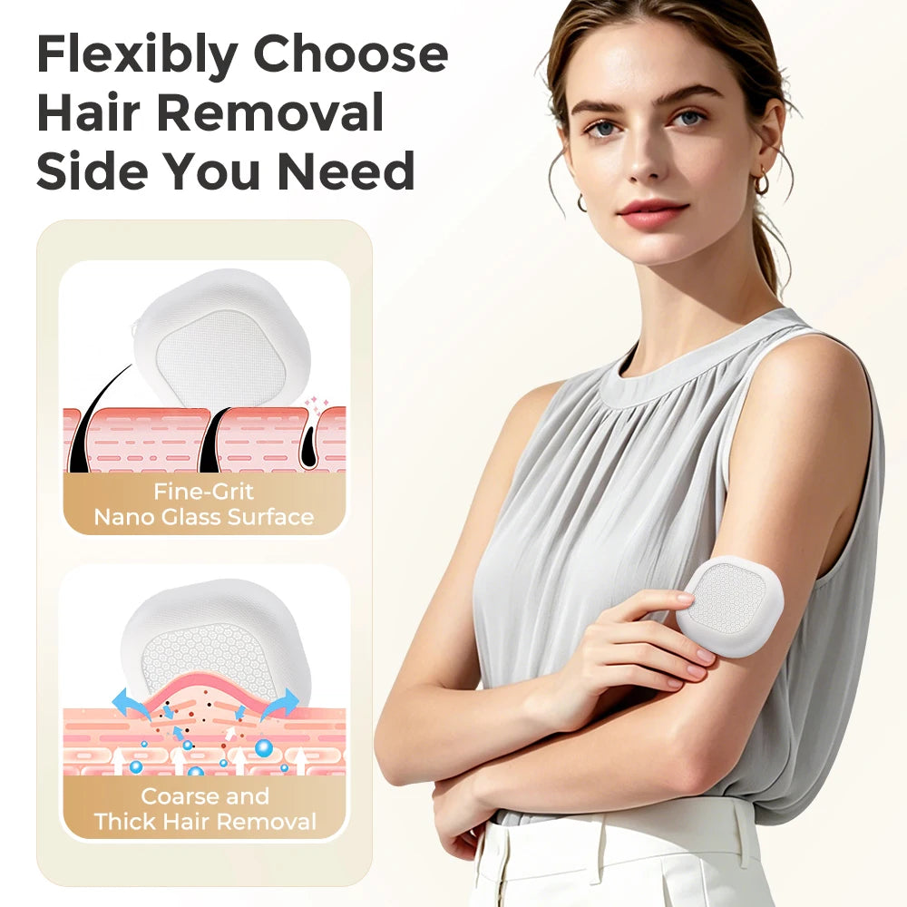 Double-Sided Nano Glass Crystal Hair Remover and Exfoliating Skin Tool