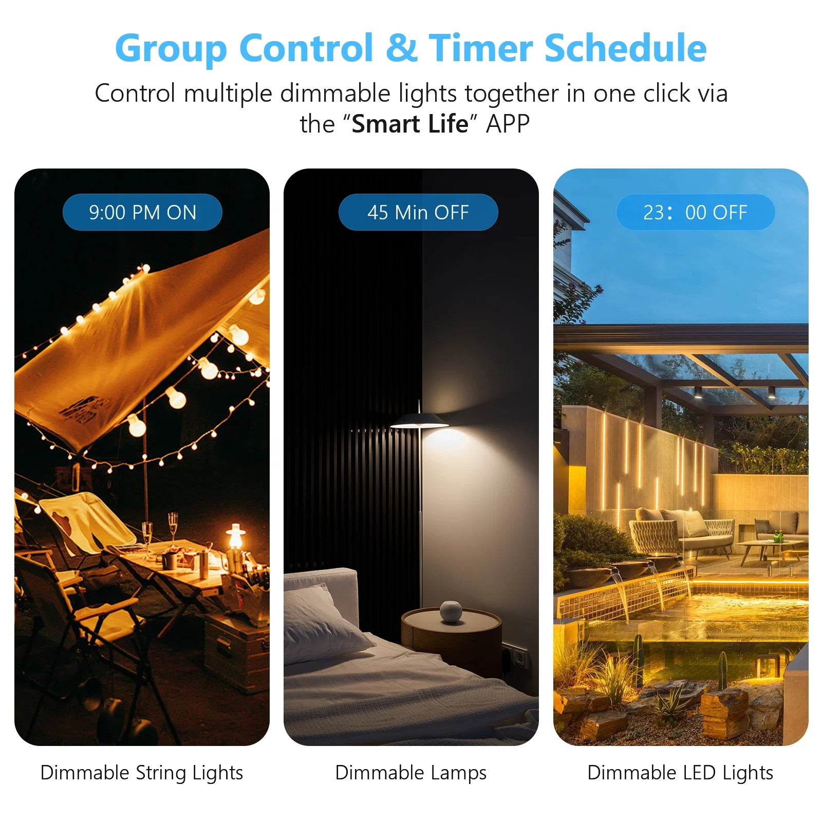 Smart WiFi Outdoor Dimmer Plug with Remote for String Lights - 5