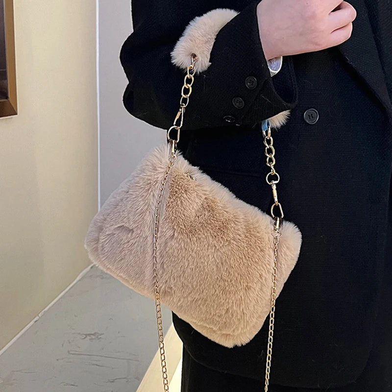 Luxury Plush Chain Crossbody
