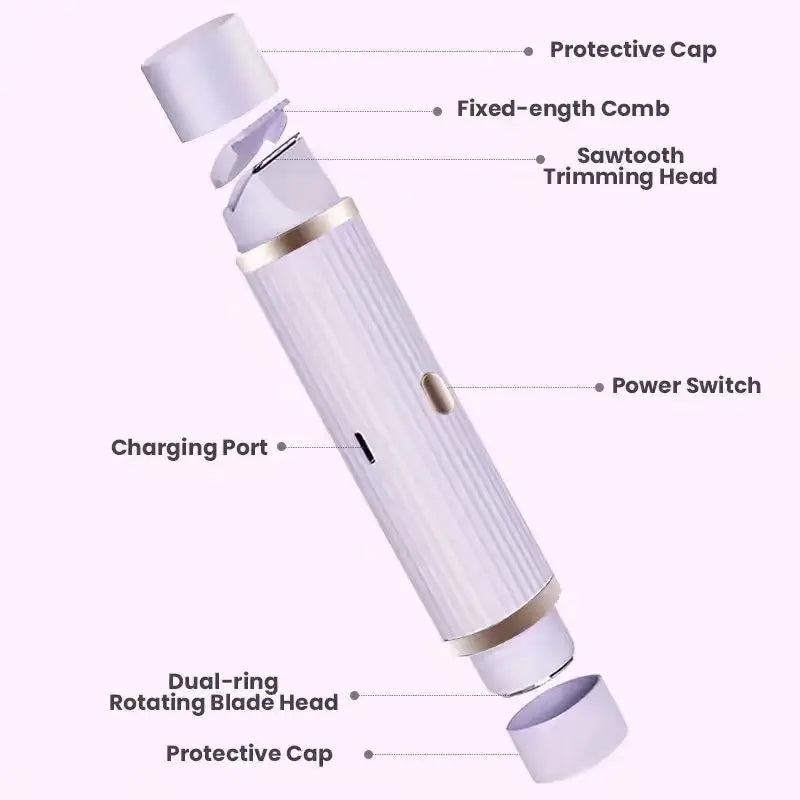 2-in-1 Women's Electric Shaver & Eyebrow Trimmer - Portable Wet & Dry Hair Remover - 4