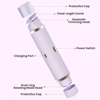 2-in-1 Women's Electric Shaver & Eyebrow Trimmer - Portable Wet & Dry Hair Remover