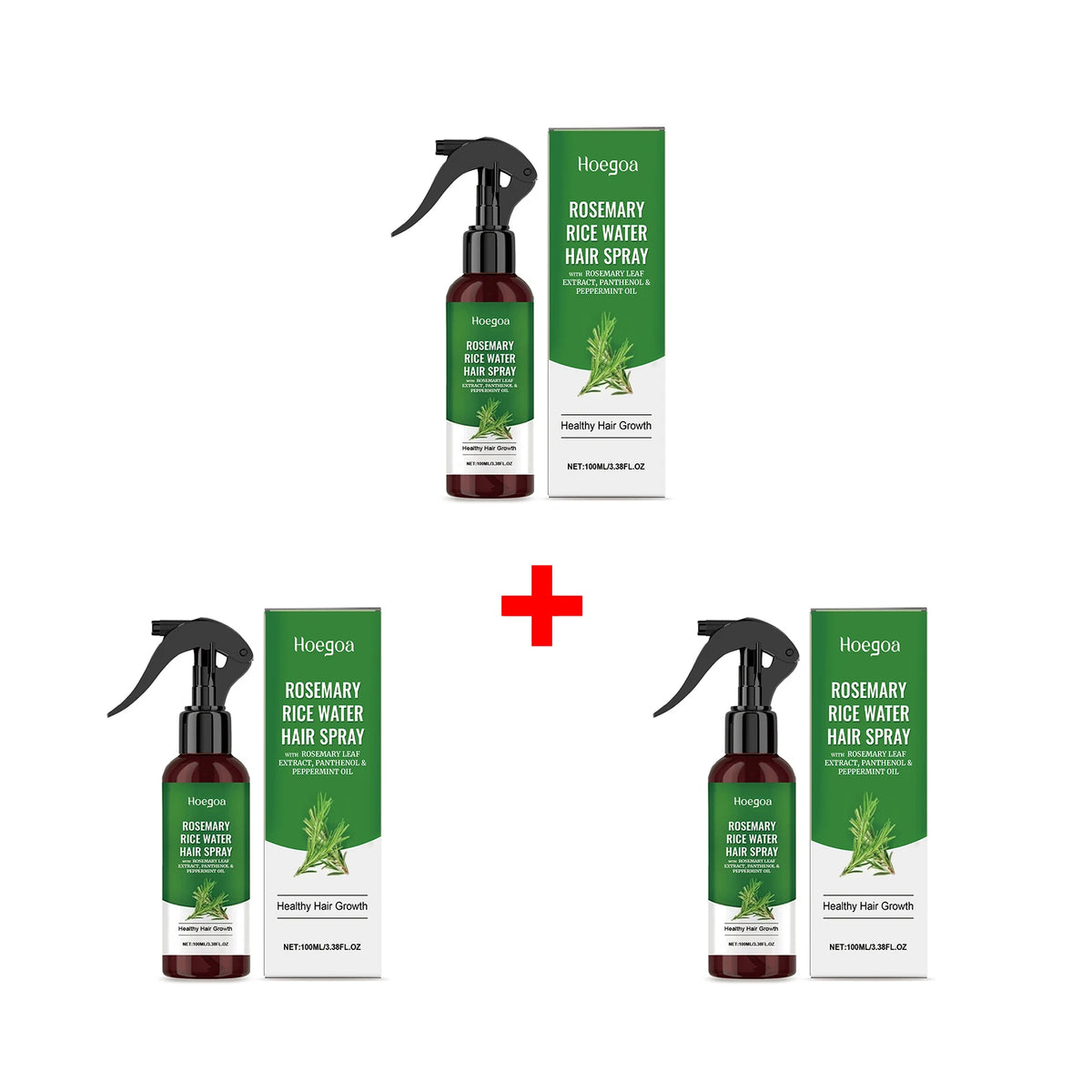 Rosemary Rice Water Hair Growth Spray - Leave-In Conditioner for Damaged Hair