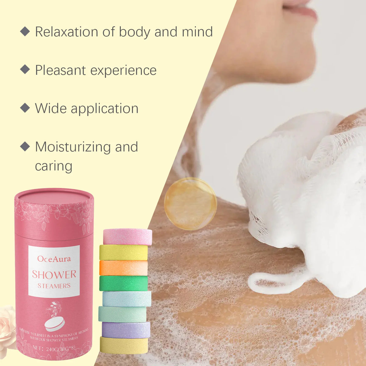 Aromatherapy Shower Steamers Set for Home Spa Relaxation and Stress Relief