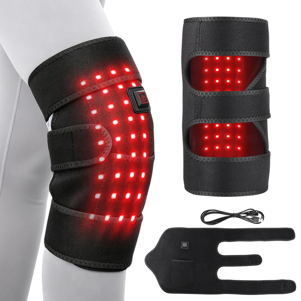 Red Light Therapy Knee Wrap - Heated Joint & Muscle Pain Relief Brace - 16
