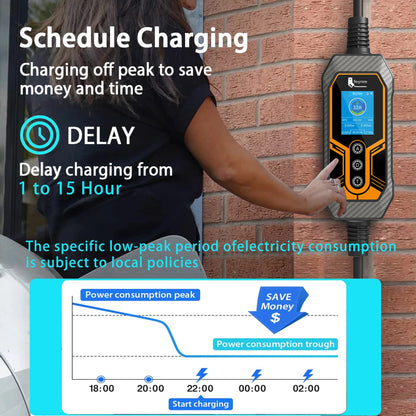 7KW Portable EV Charger Type 2, 32A Adjustable Smart WiFi Fast Car Charger