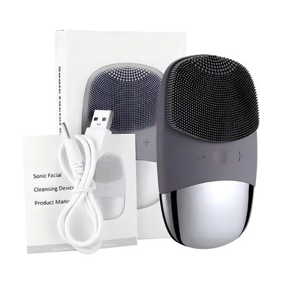 3-in-1 Electric Silicone Facial Cleansing Brush & Skin Massager