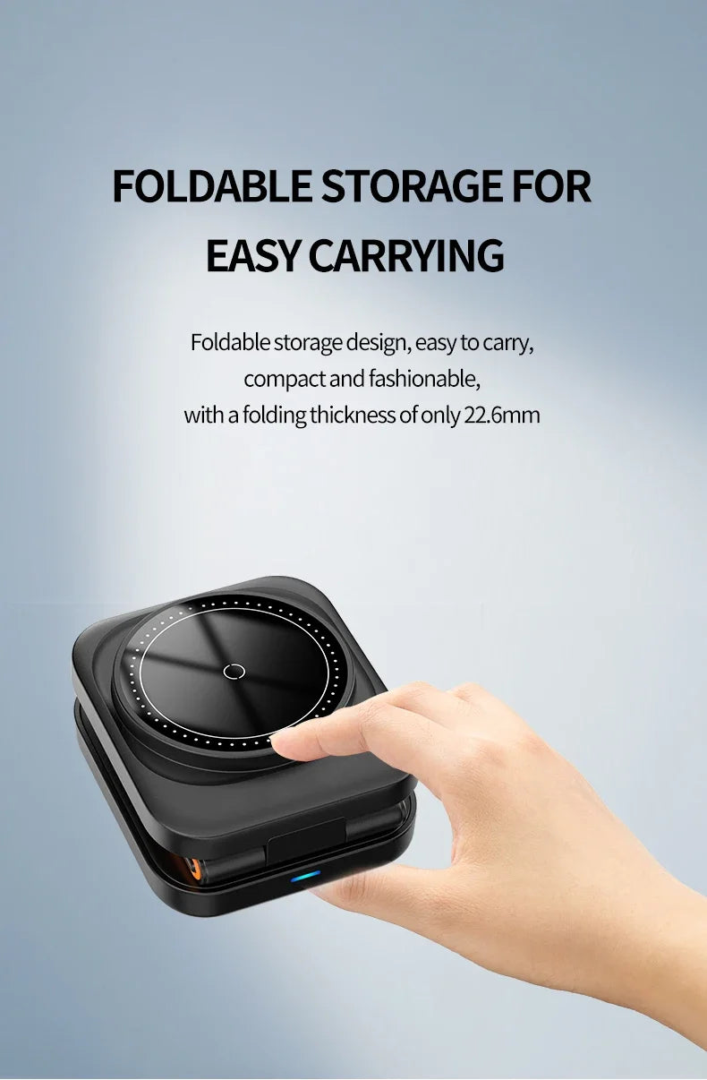 3-in-1 Foldable Magnetic Wireless Charging Station for iPhone & Apple Watch