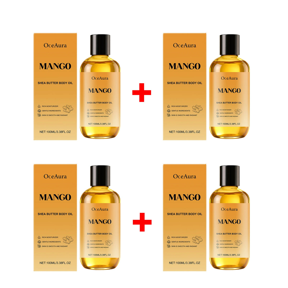 Mango Shea Butter Body Oil - Nourishing Moisturizer for Dry and Rough Skin