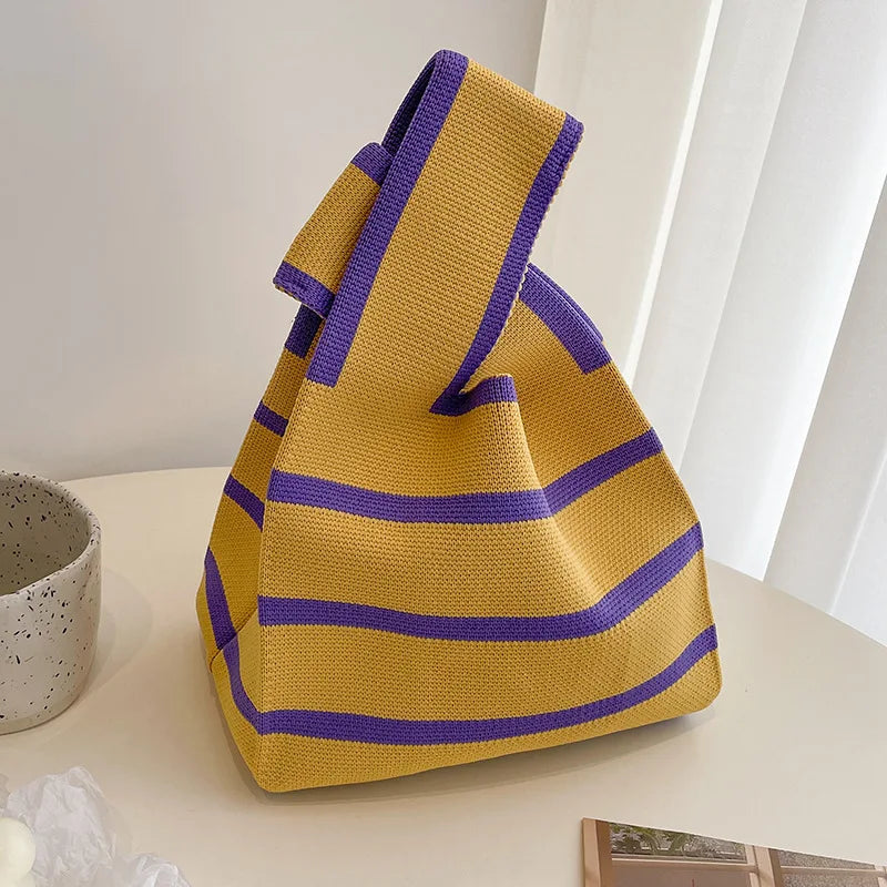 Luxury Knitted Stripe Tote