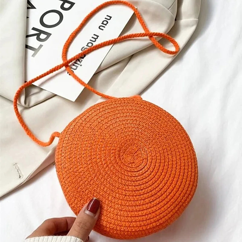 Luxury Round Straw Crossbody