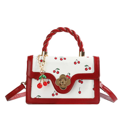 Luxury Cherry Print Satchel