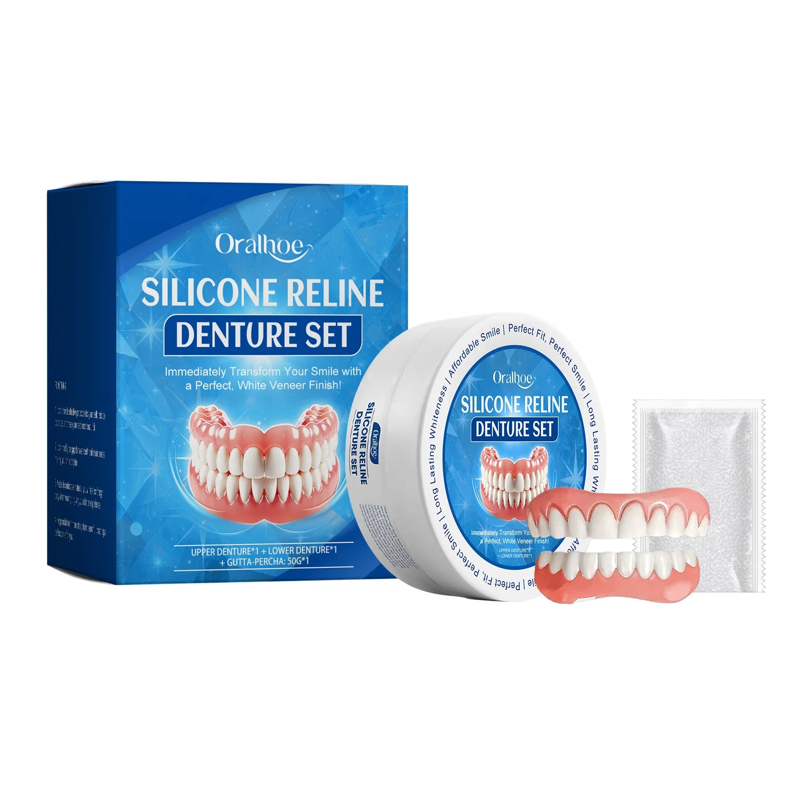 Comfort Fit Silicone Cosmetic Dentures for Instant Smile Transformation - 6