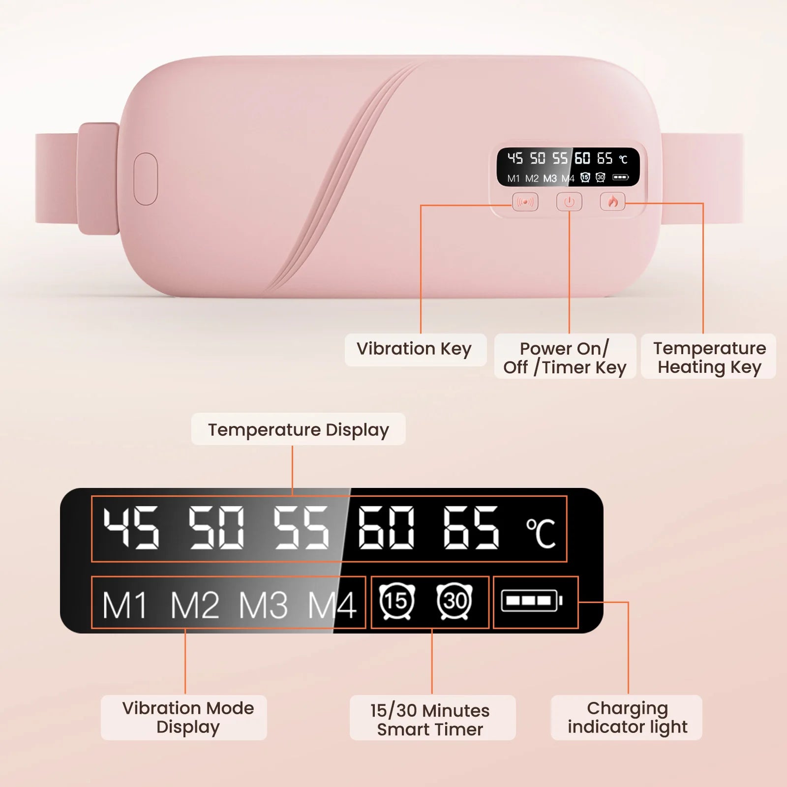 Portable Menstrual Heating Pad with Vibration Massage for Pain Relief - 8