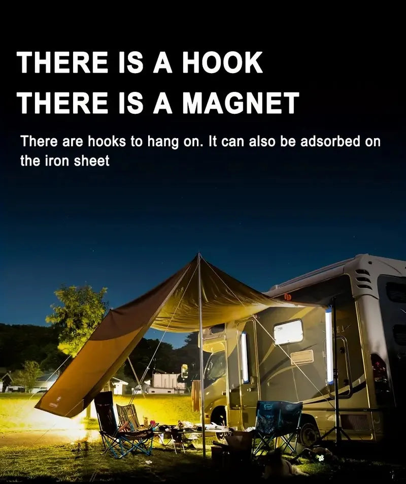 Rechargeable LED Tube Light - Magnetic Portable Bar Lamp for Camping & Emergency