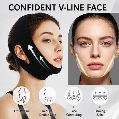 V-Line Face Lifting Bandage with Hot & Cold Gel Pack for Jaw & Chin Contouring