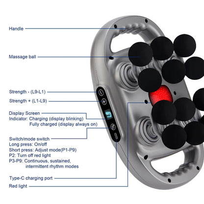 12-Head Deep Tissue Massage Gun for Full Body Relief