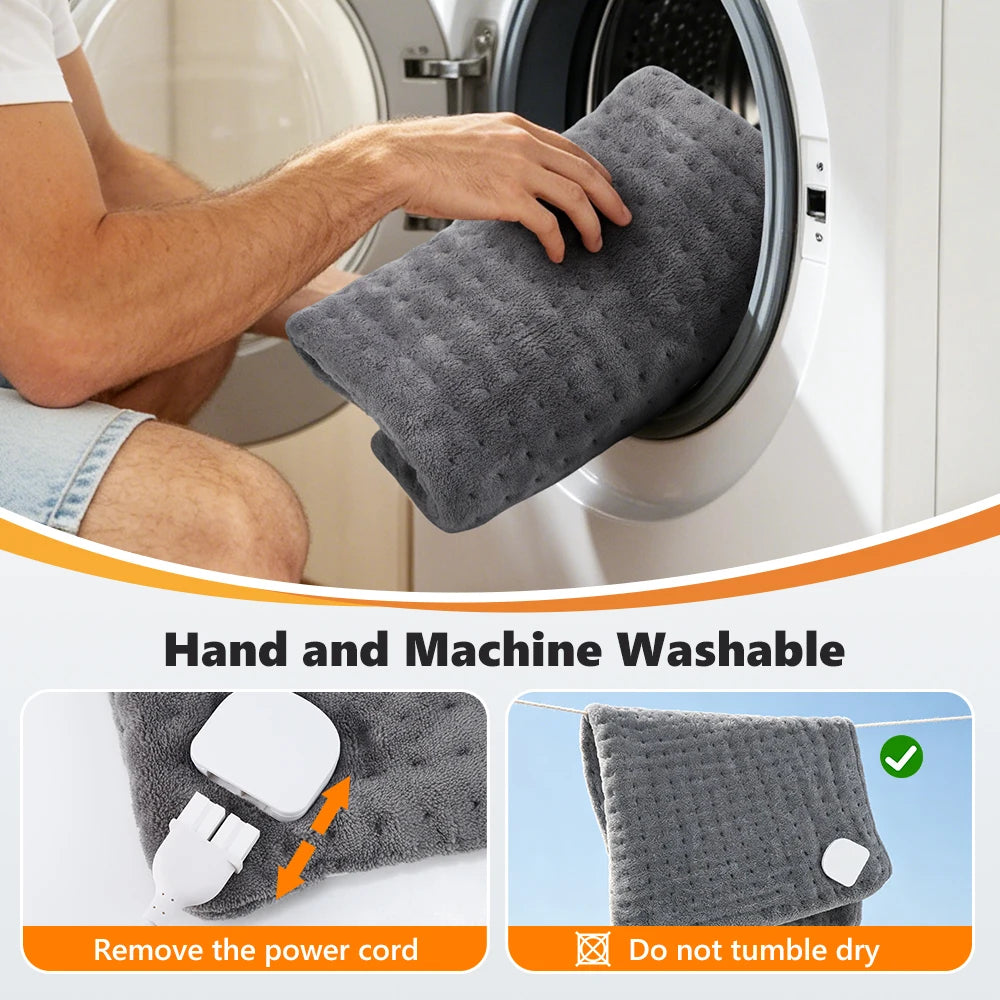Electric Heating Pad for Back & Joint Pain Relief with Adjustable Heat & Timer