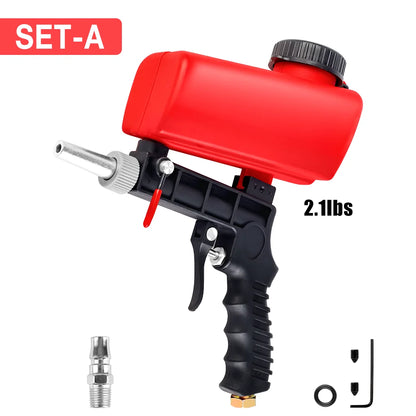 Portable Pneumatic Sandblasting Gun - Gravity Feed Sandblaster for Rust and Paint Removal