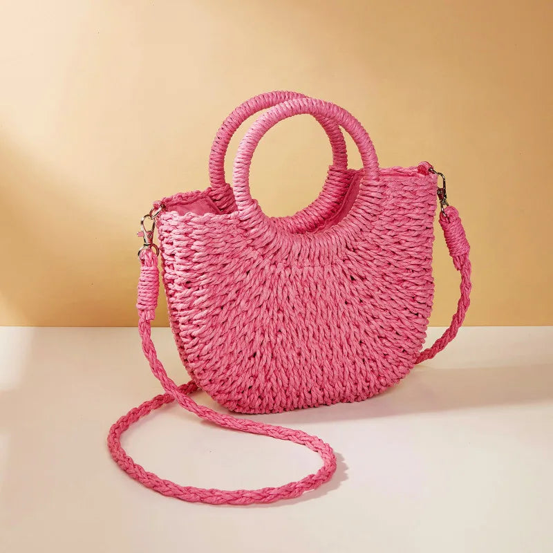 Luxury Woven Half-Moon Bag