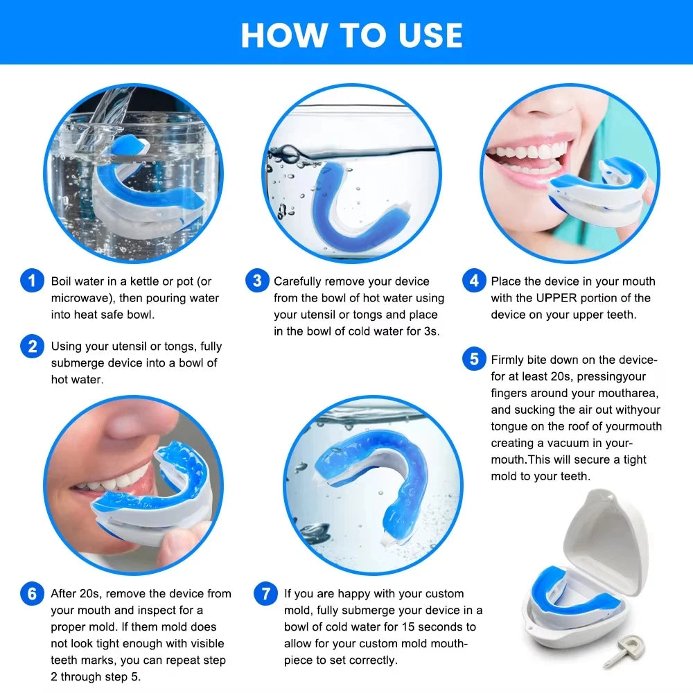 Adjustable Anti-Snoring Mouth Guard Sleep Mouthpiece for Bruxism & Snoring Relief