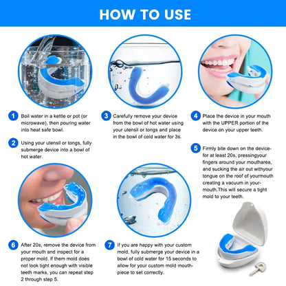 Adjustable Anti-Snoring Mouth Guard Sleep Mouthpiece for Bruxism & Snoring Relief
