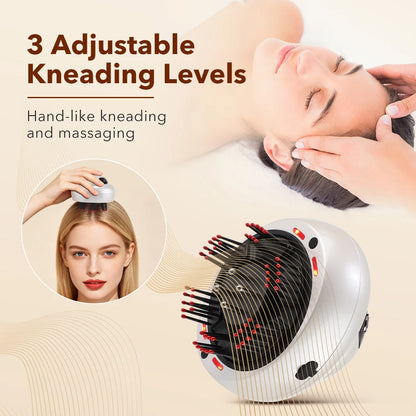 Electric Scalp Massager Comb with LED Light Therapy, Mist Spray & Hair Oil Applicator
