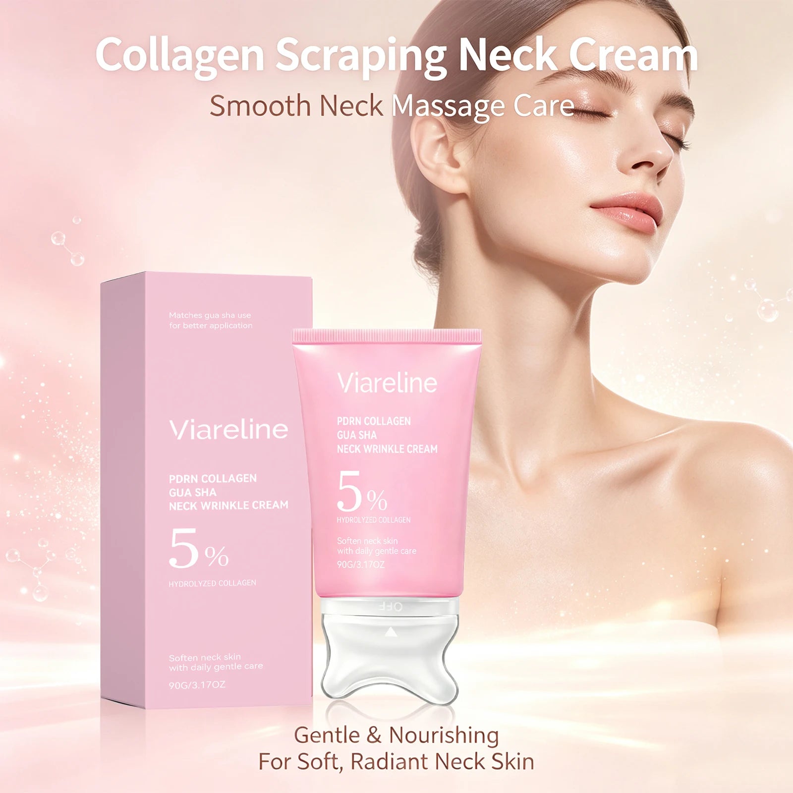 Collagen Neck Firming Cream with Integrated Gua Sha Massage Applicator - 3