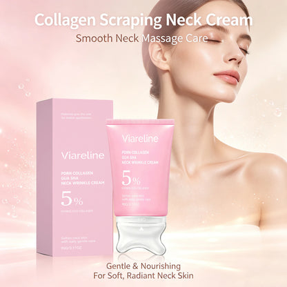 Collagen Neck Firming Cream with Integrated Gua Sha Massage Applicator