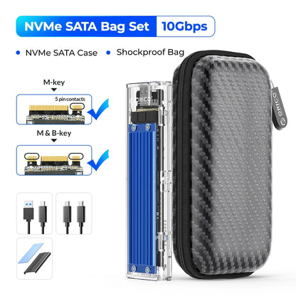 ORICO M.2 NVMe SSD Enclosure USB 3.1 Type-C External Hard Drive Case