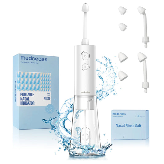 Electric Cordless Nasal Irrigator & Sinus Rinse System with Adjustable Pressure