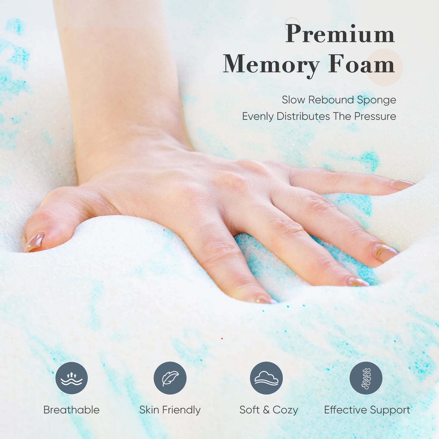 2-Inch Gel Memory Foam Mattress Topper - Cooling & Pressure Relieving