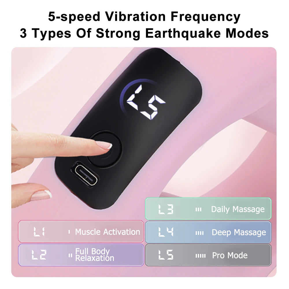 Electric Fascia Ring Wearable Vibration Massager for Waist Belly & Deep Tissue Pain Relief