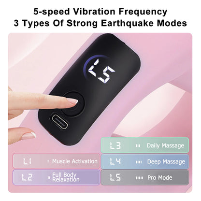 Electric Fascia Ring Wearable Vibration Massager for Waist Belly & Deep Tissue Pain Relief