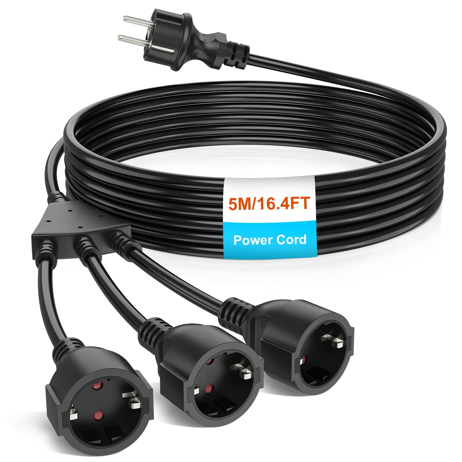 Heavy Duty EU Extension Cord - 4000W Waterproof Power Socket for Home - 19