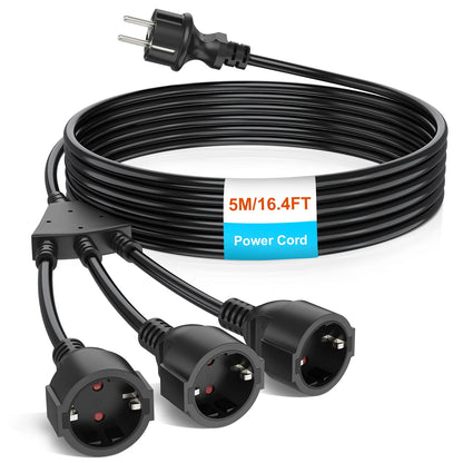 Heavy Duty EU Extension Cord - 4000W Waterproof Power Socket for Home