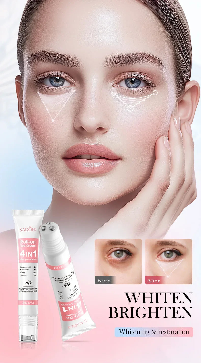 Retinol 4-in-1 Roll-On Eye Cream for Dark Circles & Puffiness Removal - 10
