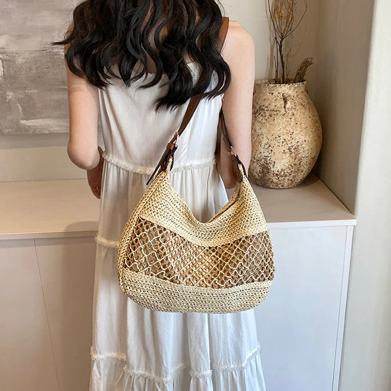 Luxury Woven Straw Beach Tote