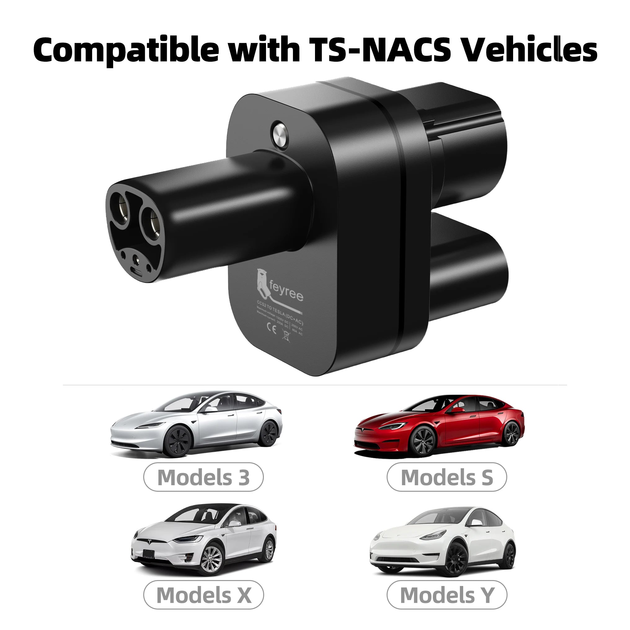 CCS2 to Tesla NACS Fast Charging Adapter for Model 3/X/Y/S - 4