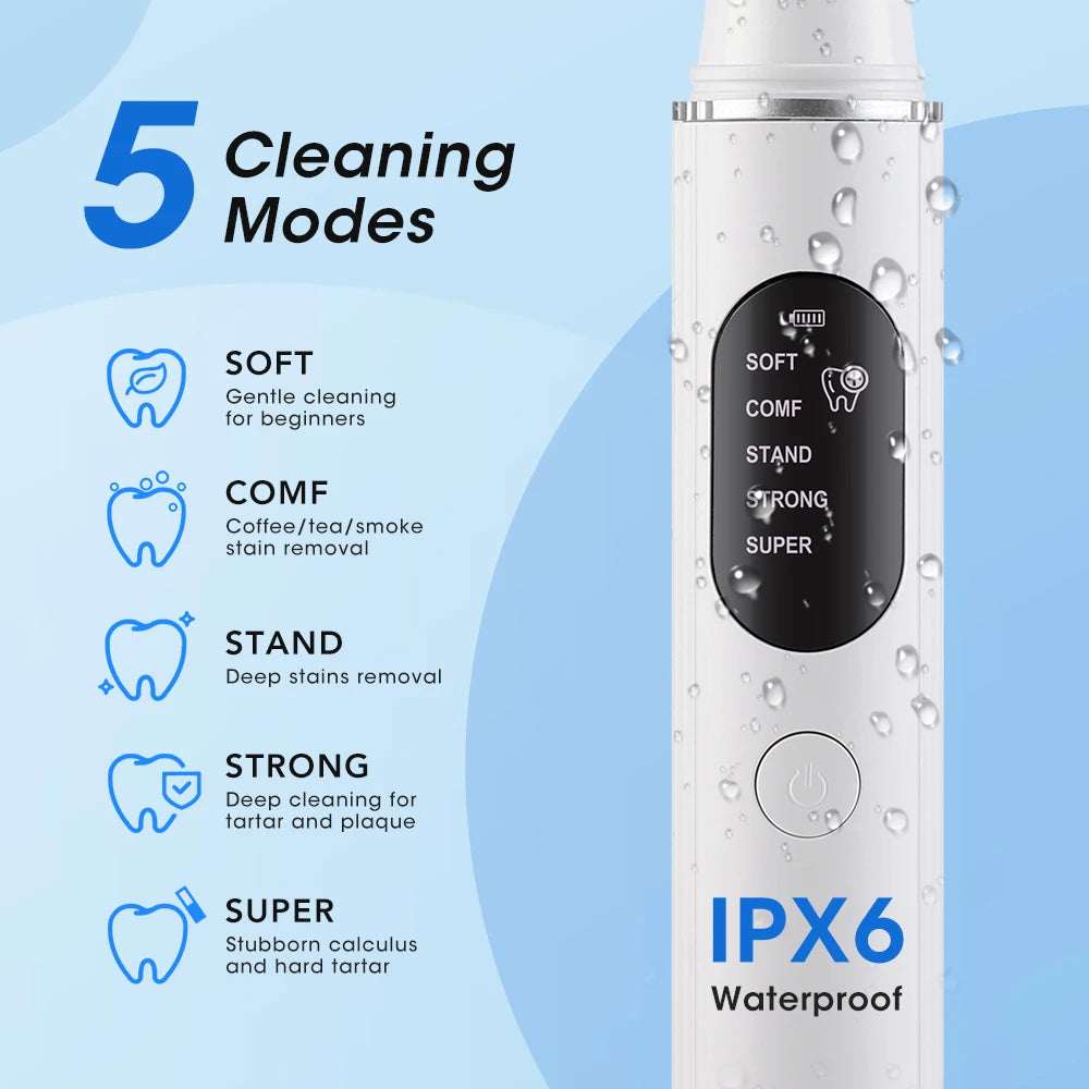 Ultrasonic Electric Teeth Cleaner & Tartar Plaque Remover for Professional Oral Care