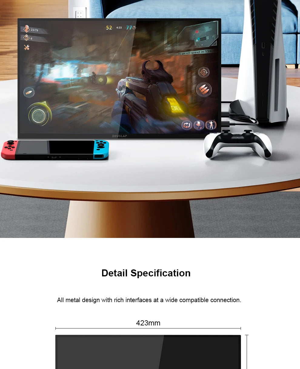 18.5" Smart Portable Touch Monitor with Google TV & Built-in Streaming - 22