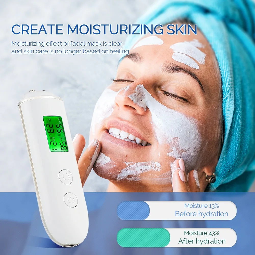 Smart Skin Moisture & Oil Analyzer - Face Hydration Tester
