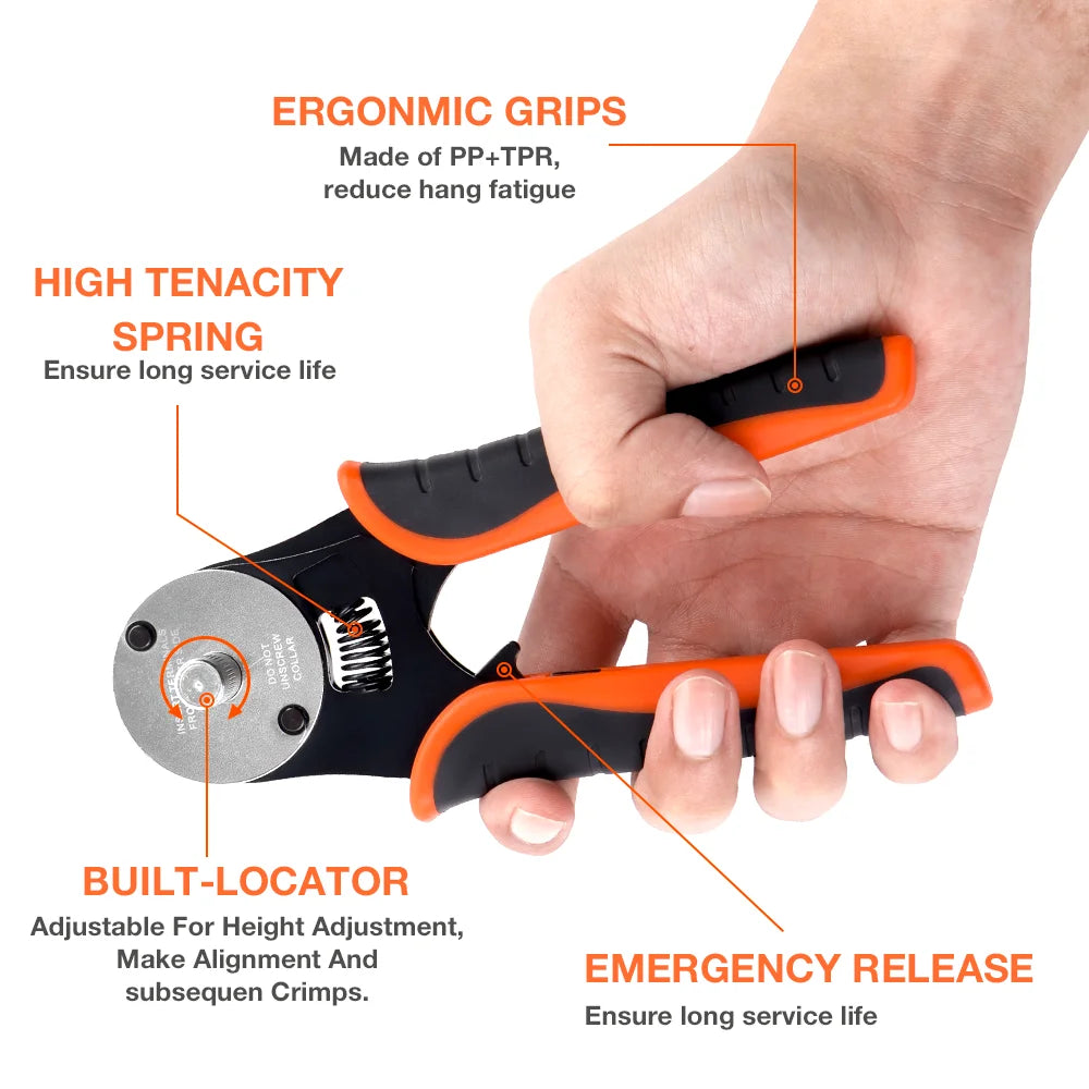 Deutsch Closed Barrel Crimp Tool - 4-Way Indent Crimper for 14/16/18 AWG Solid Contacts - 3